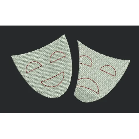 Theater Masks Embroidery Design