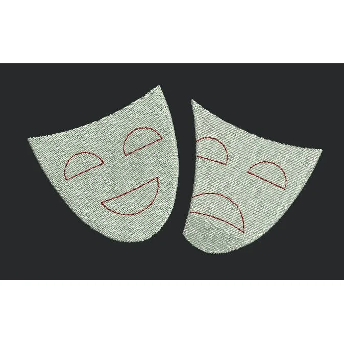 Theater Masks Embroidery Design