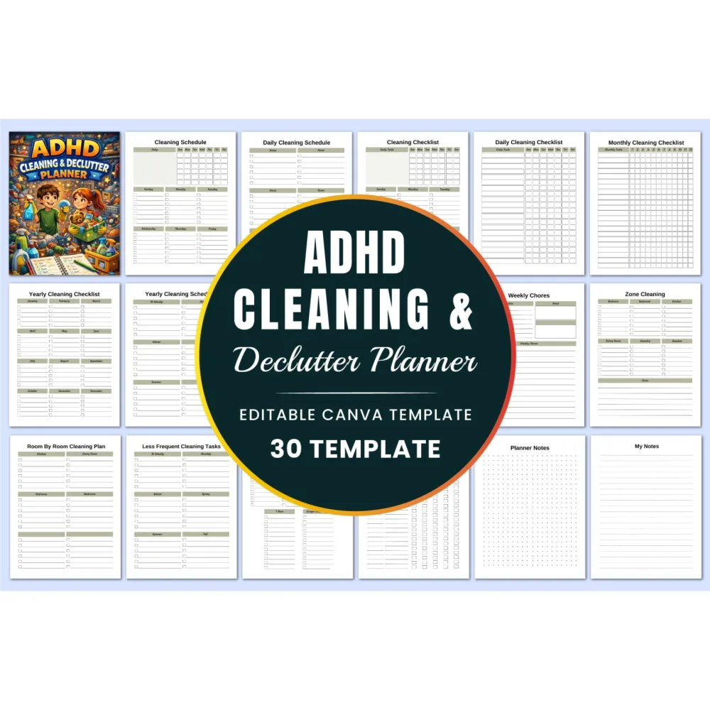 Adhd Cleaning Declutter Planner