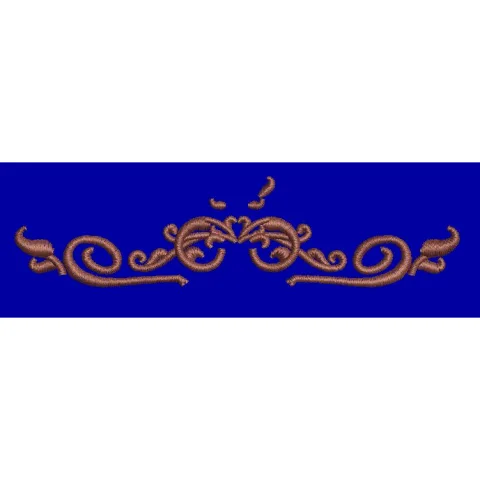 Symmetrical Brown Scrollwork Border Embroidery Design