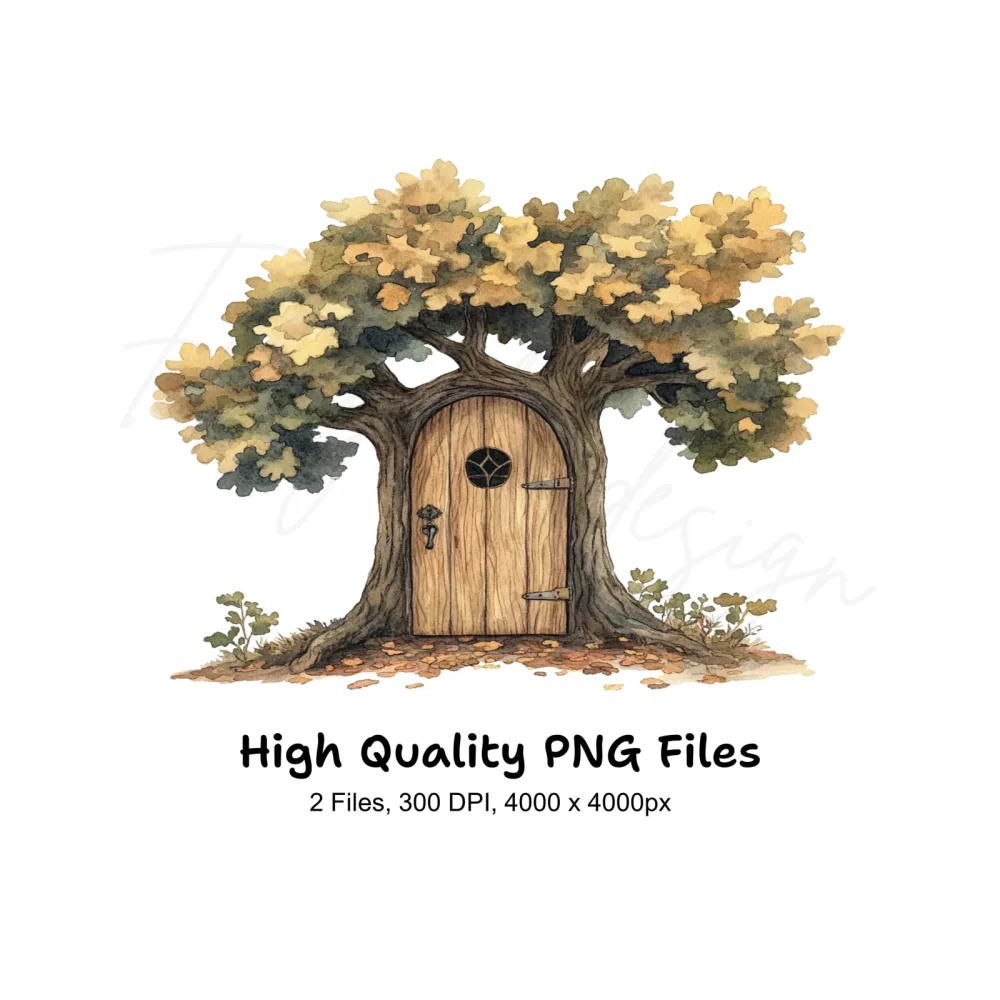 Fantasy Tree Doors Clipart Bundle