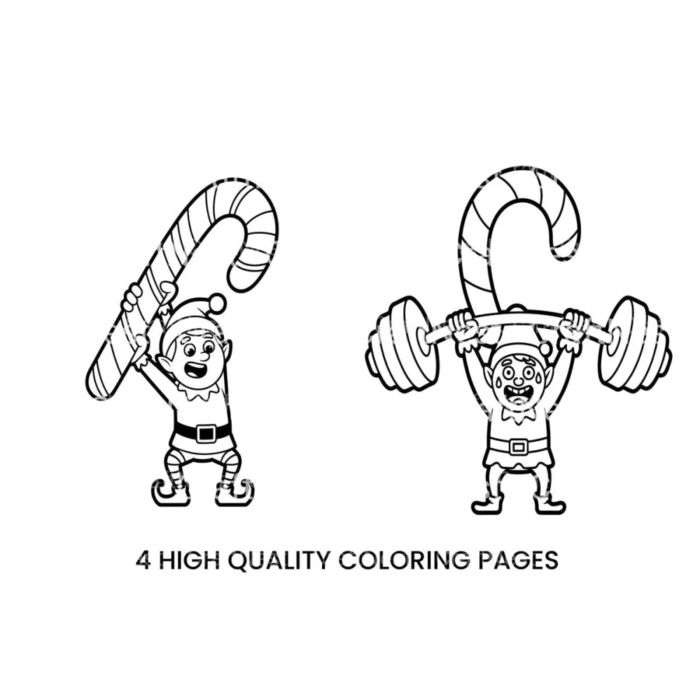 Strong Christmas Elf Coloring Books