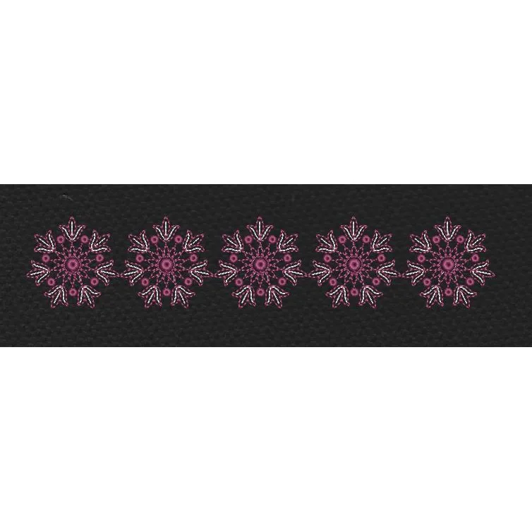 Golden & Red Flower Floral Border Embroidery Design