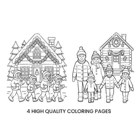 Winter Family Fun Coloring Books