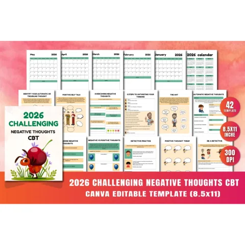 Challenging Negative Thoughts CBT Planner