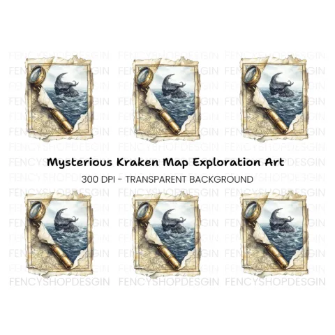 Sea Monster Map Adventure Clipart Bundle