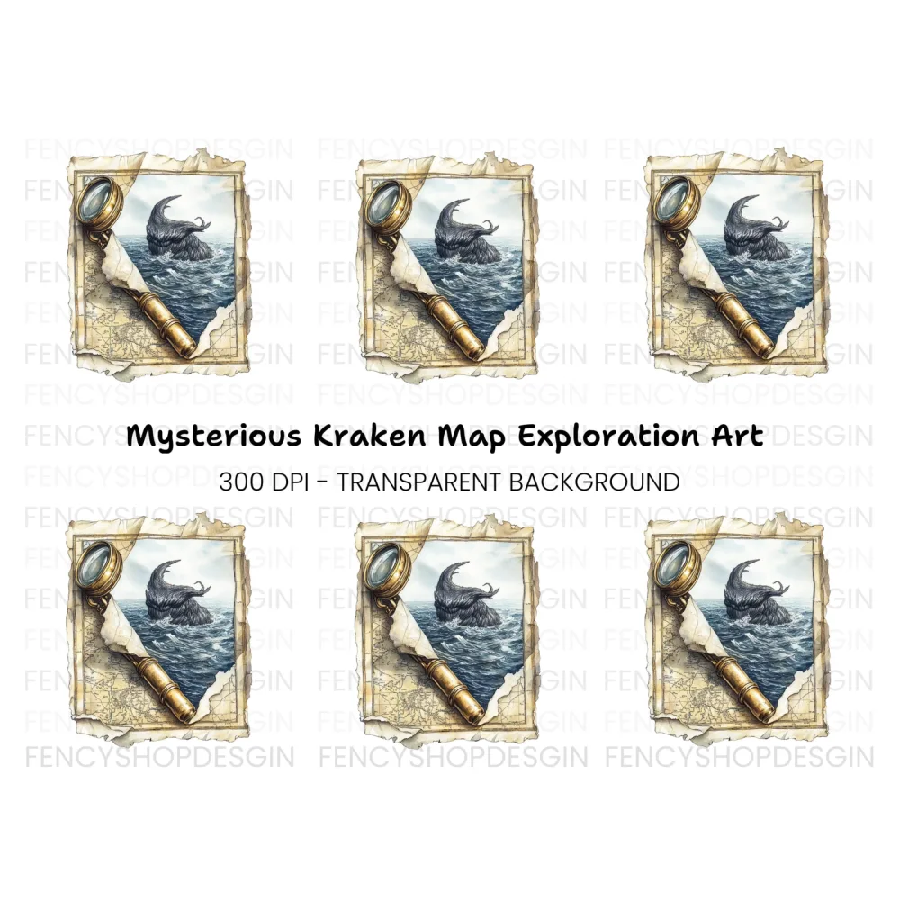 Sea Monster Map Adventure Clipart Bundle