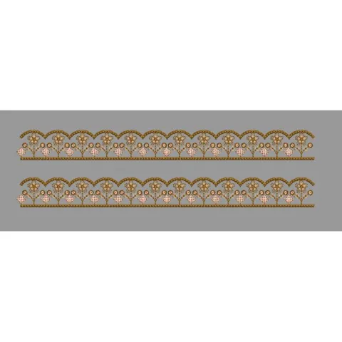 Twin Row Scalloped Eyelet Trim Embroidery Design