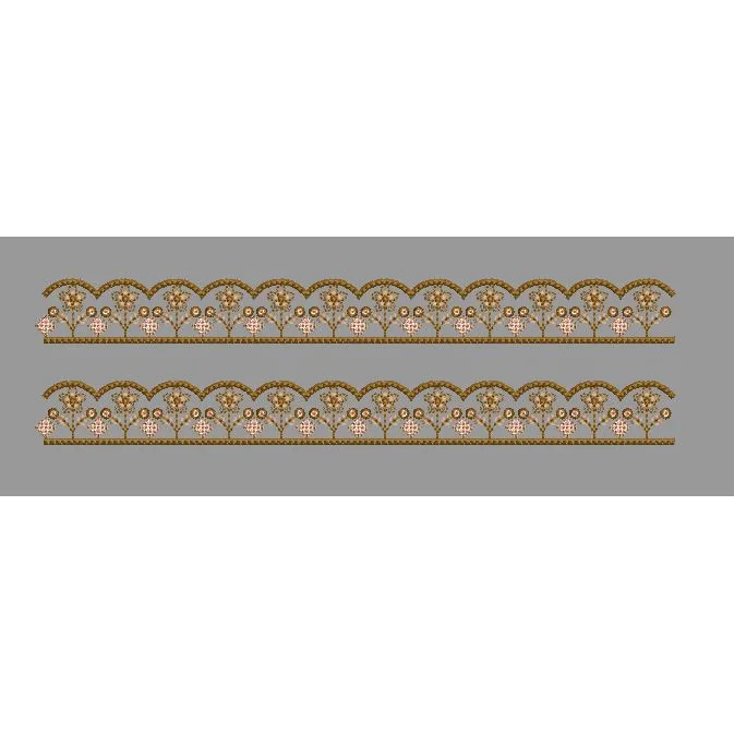 Twin Row Scalloped Eyelet Trim Embroidery Design