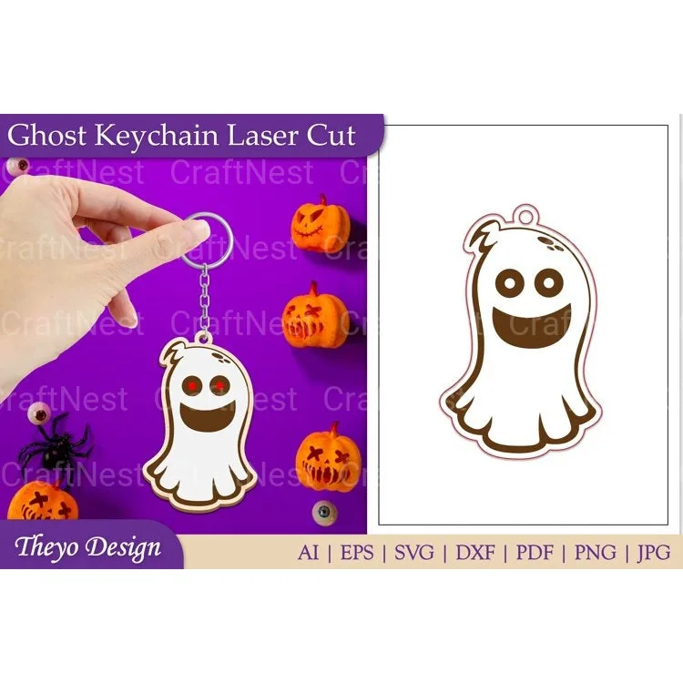 Ghost Keychain SVG Bundle
