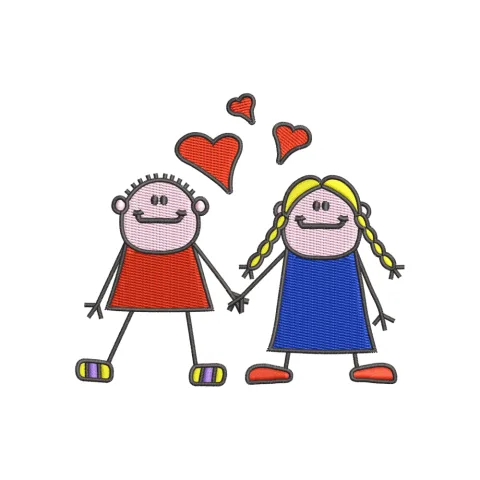 Love Girl Embroidery Design