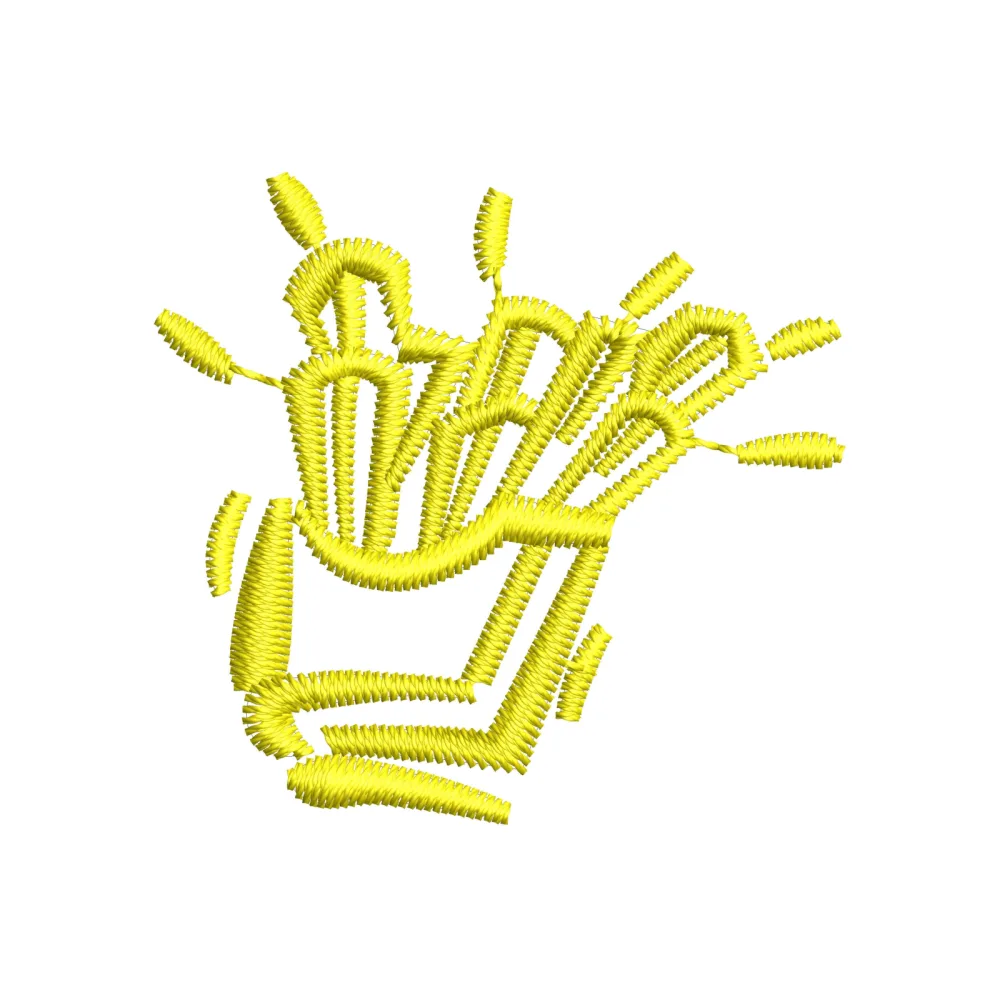 French Fries Embroidery Design