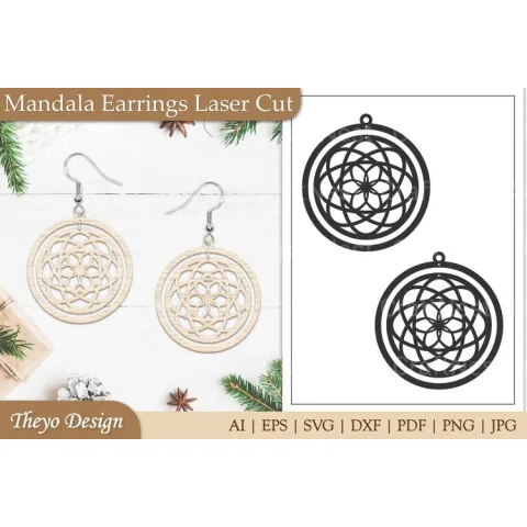 Earrings Mandala SVG Bundle