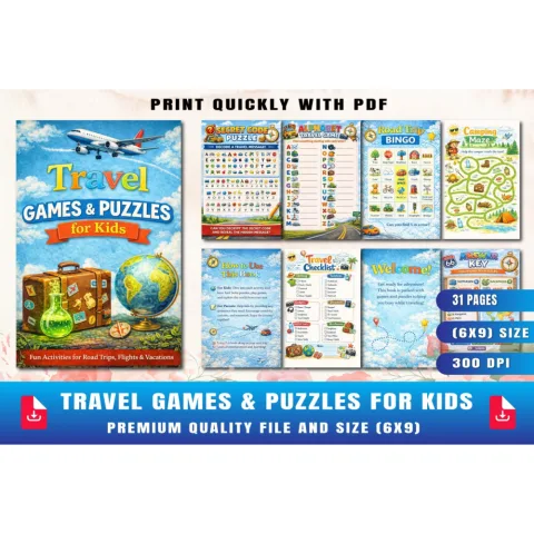Travel Games & Puzzles Planner for Kids