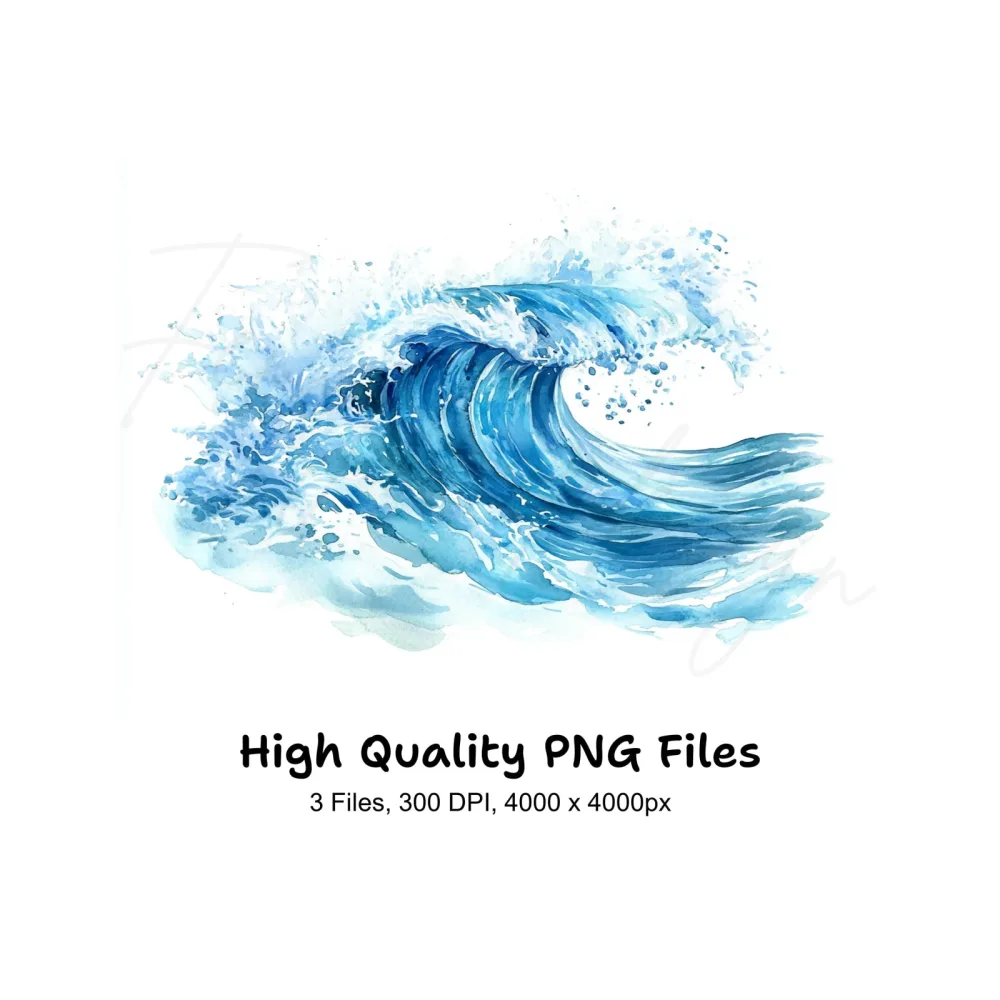 Dynamic Ocean Waves Clipart Bundle