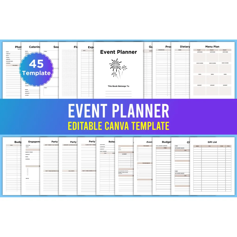 Editable Event Planner