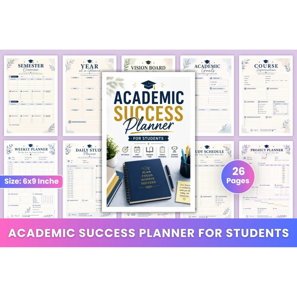 Academic Success For Students Planner