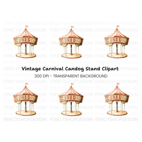 Vintage Circus Carousel Clipart Bundle