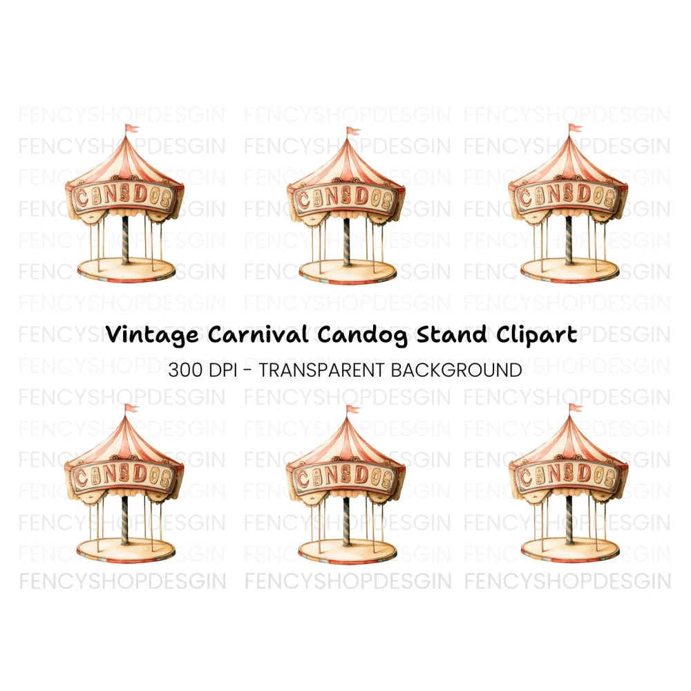 Vintage Circus Carousel Clipart Bundle
