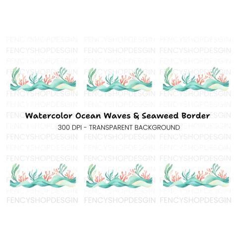 Underwater Seaweed Coral Clipart Bundle