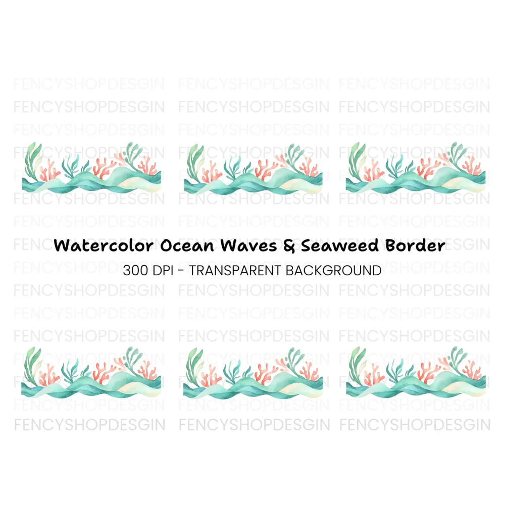 Underwater Seaweed Coral Clipart Bundle