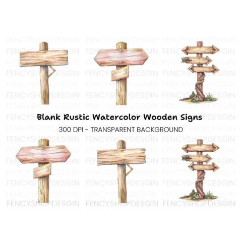 Wooden Signpost Clipart Bundle