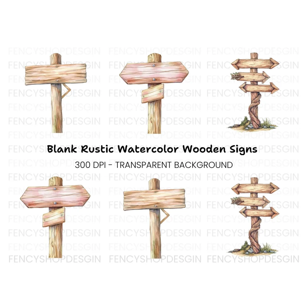 Wooden Signpost Clipart Bundle