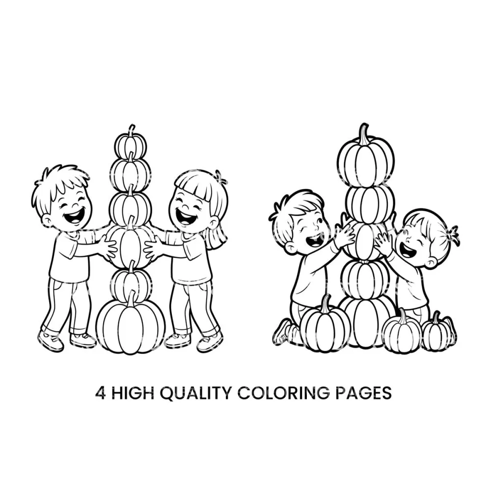 Kids Stacking PumpkinsFun Coloring Books