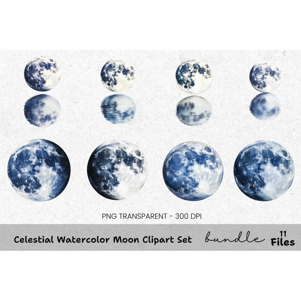 Celestial Moon Clipart Bundle
