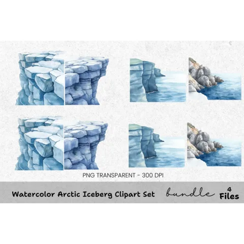 Arctic Iceberg Clipart Bundle