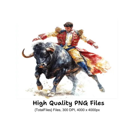 Matador and Bull Clipart Bundle