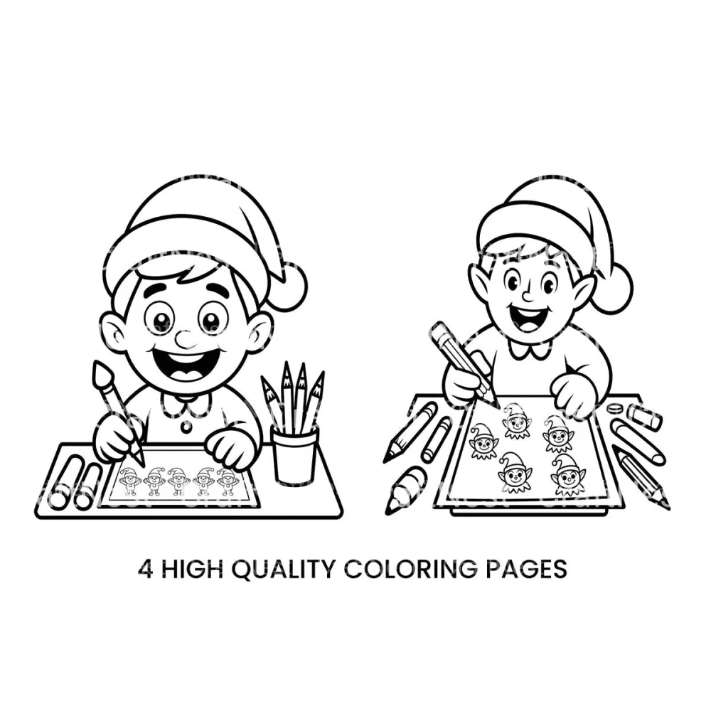 Christmas ElfFun for Kids Coloring Books