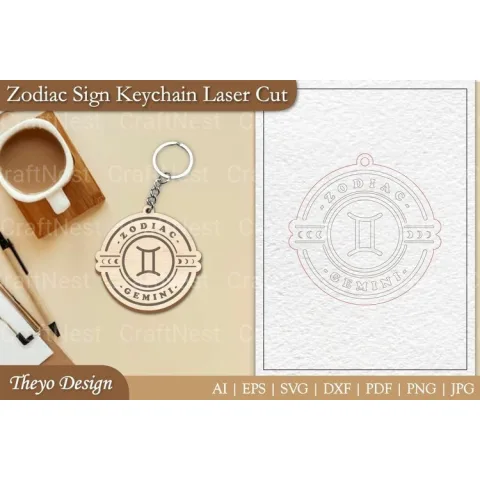 Zodiac Keychain SVG Bundle