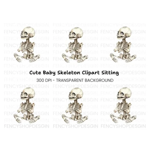 Baby Skeleton Clipart Bundle