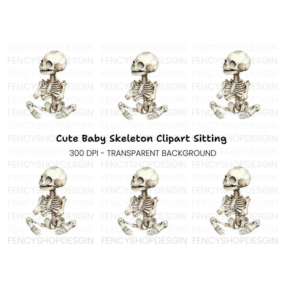 Baby Skeleton Clipart Bundle