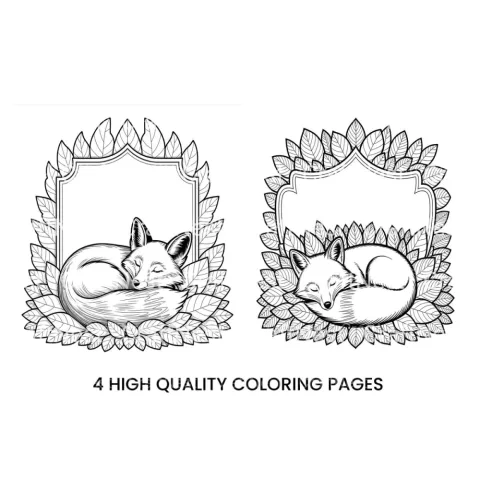 Sleeping Fox Autumn Coloring Books