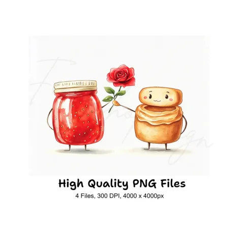 Cute Peanut Butter and Jelly Love Clipart Bundle