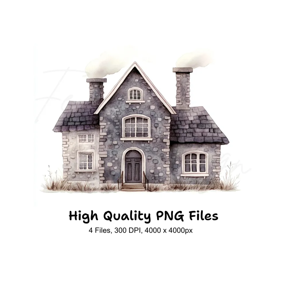 Spooky Haunted House Clipart Bundle