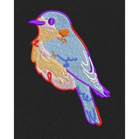 Colorful Sparrow Embroidery Design