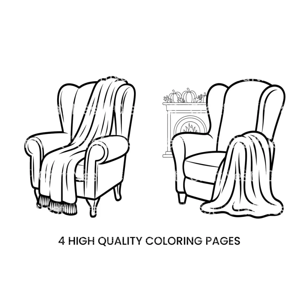 Cozy Armchair Autumn Coloring Books