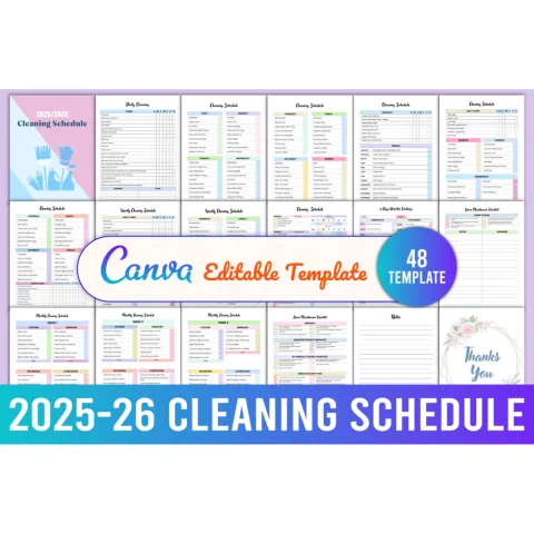Cleaning Schedule Planner Editable Template