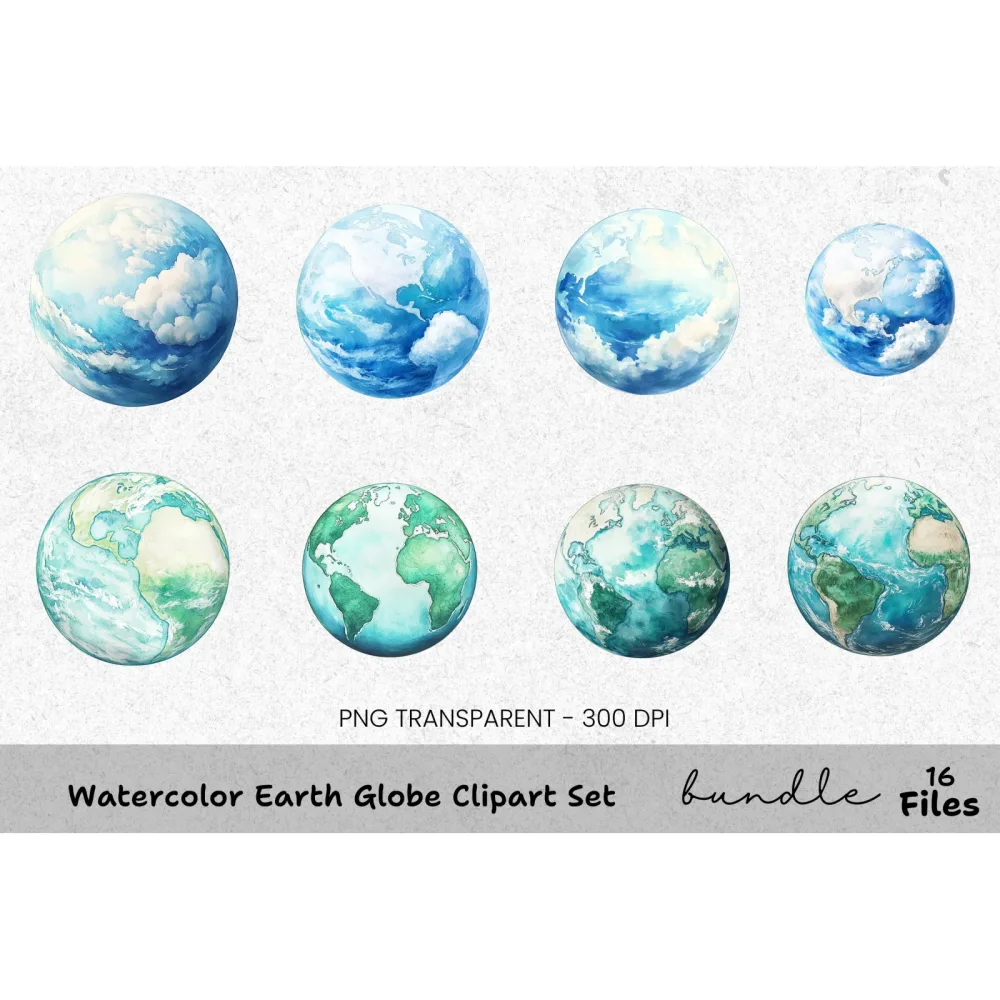 Earth Globe Clipart Bundle