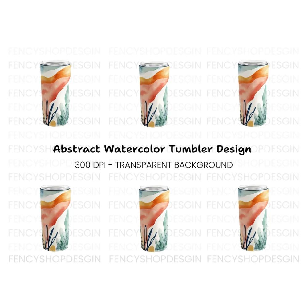 Abstract Floral Slim Tumbler Clipart Bundle