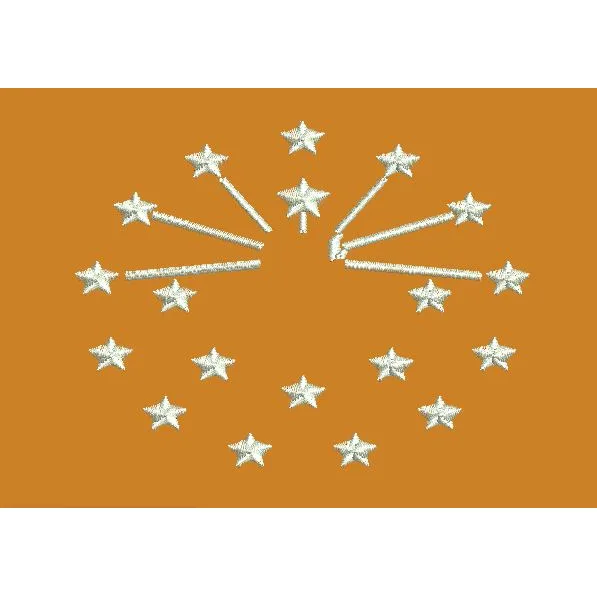Stars In Clock Shape Embroidery Design