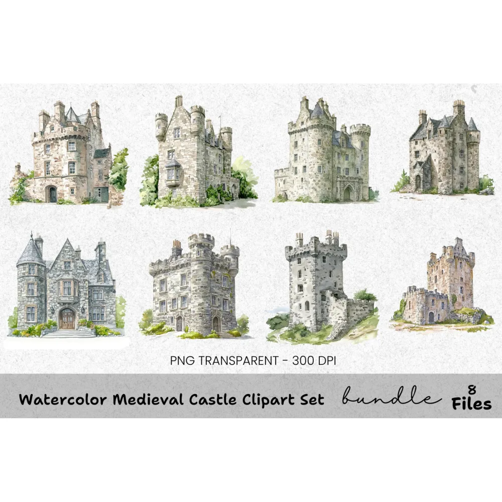 Medieval Castle Clipart Bundle