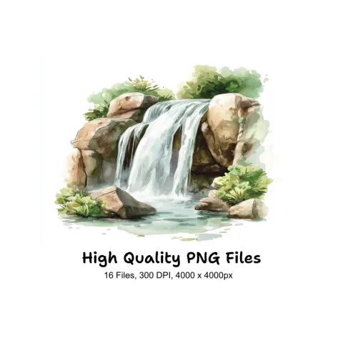 Waterfall Clipart Bundle