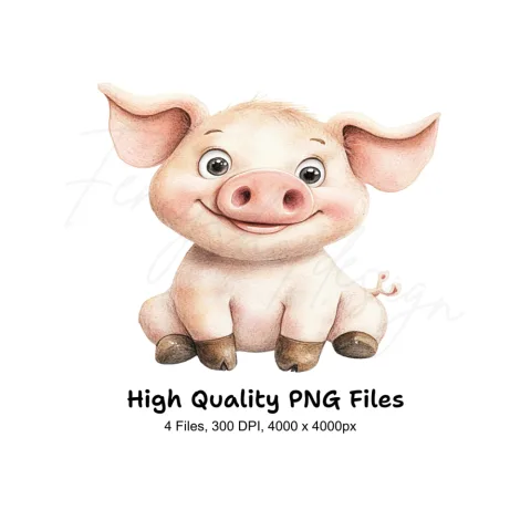 Cute Piggy Clipart Bundle
