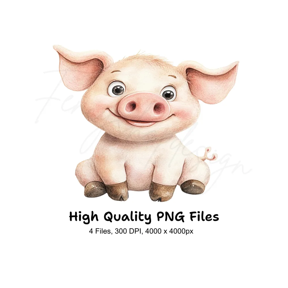 Cute Piggy Clipart Bundle