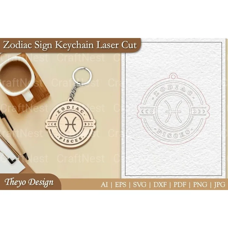 Zodiac Keychain SVG Bundle