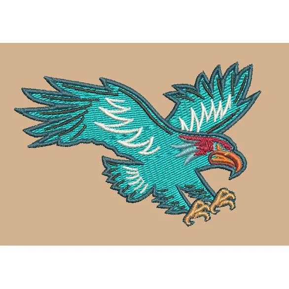 Harlan Hawks Flying Bird Embroidery Design